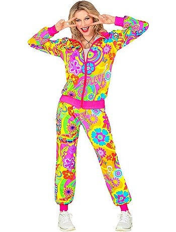 Costume de survêtement fluo hippie groovy love