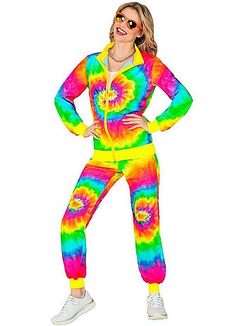Costume de survêtement hippie psychédélique fluorescent