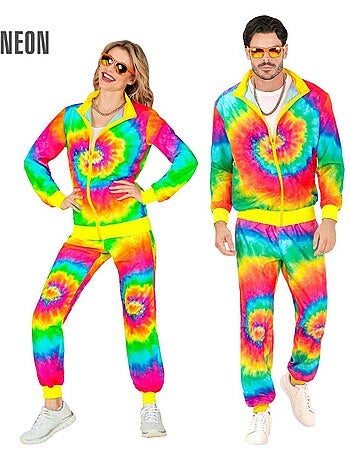Costume de survêtement hippie psychédélique fluorescent