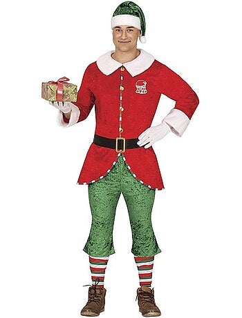 Costume d'elfe assistant du Père Noël avec ceinture