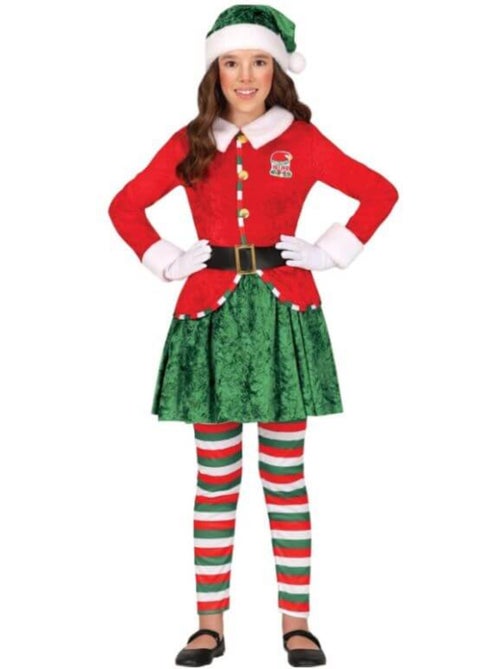 Costume d'elfe assistant du Père Noël avec chapeau - Kiabi
