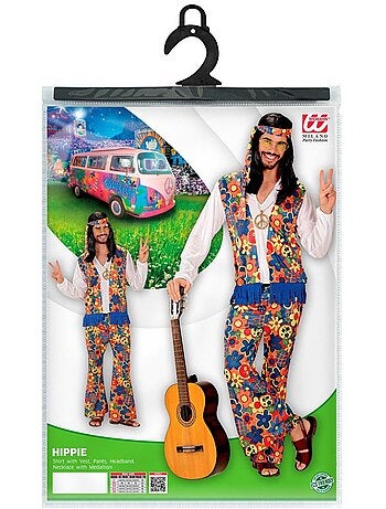 Costume d'homme hippie avec ruban médaillon