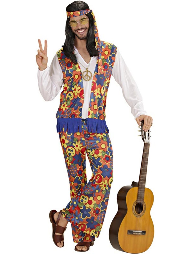 Costume d'homme hippie avec ruban médaillon Multicolore - Kiabi