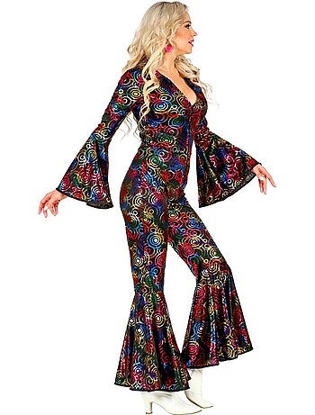 Costume disco des années 70 avec pantalon pattes d'éléphant