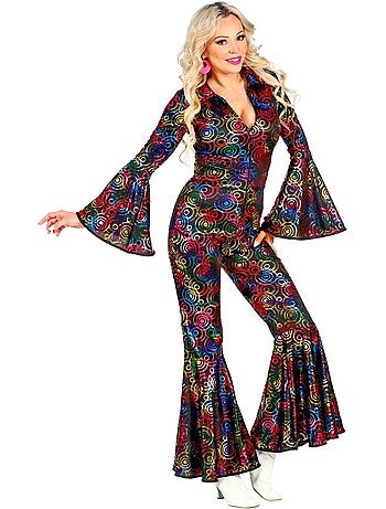 Costume disco des années 70 avec pantalon pattes d'éléphant
