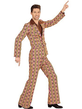 Costume disco des années 70 avec vagues et cercles
