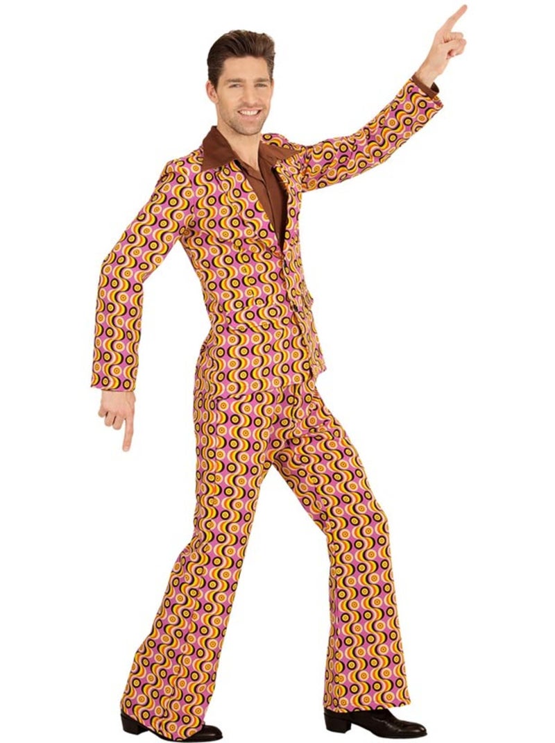 Costume disco des années 70 avec vagues et cercles Multicolore - Kiabi