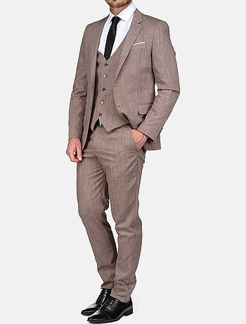 Costume fil à fil à rainures trois pièces