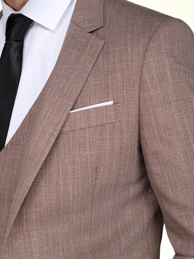 Costume fil à fil à rainures trois pièces Beige - Kiabi