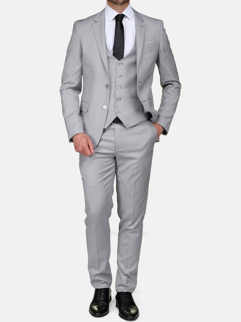 Costume fil à fil trois pièces Gris - Kiabi