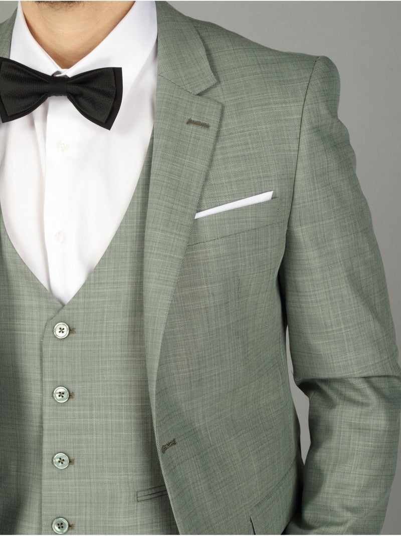 Costume fil a fil ville 3 pièces Vert - Kiabi