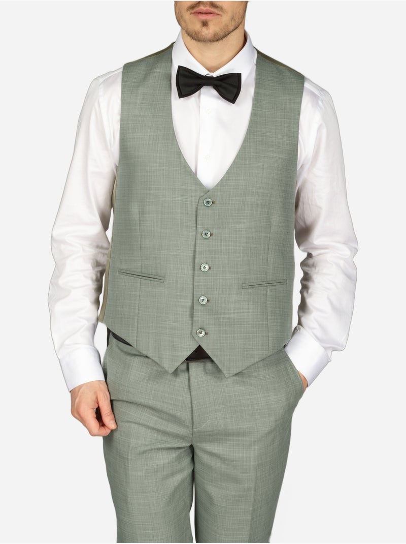 Costume fil a fil ville 3 pièces Vert - Kiabi