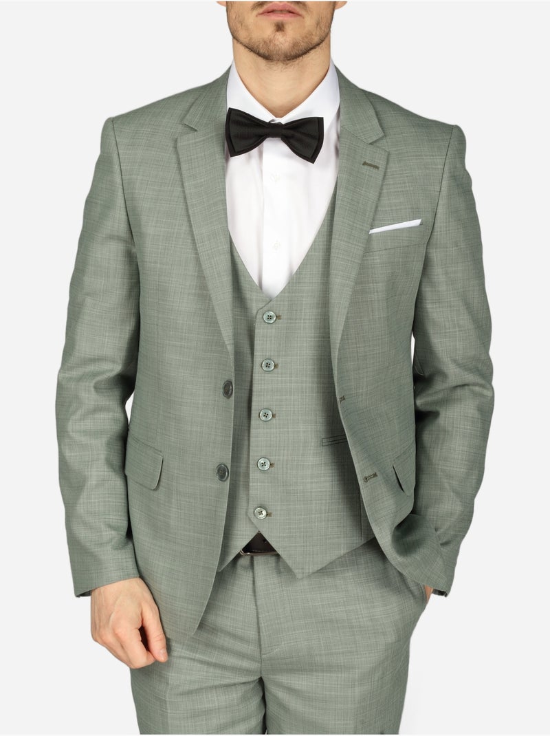 Costume fil a fil ville 3 pièces Vert - Kiabi