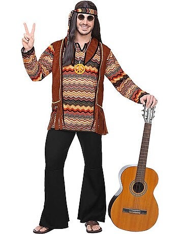 Costume hippie à rayures colorées