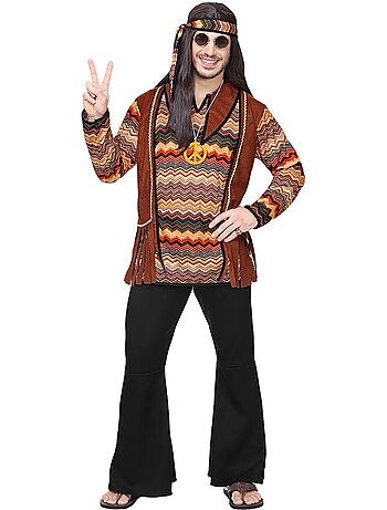 Costume hippie à rayures colorées