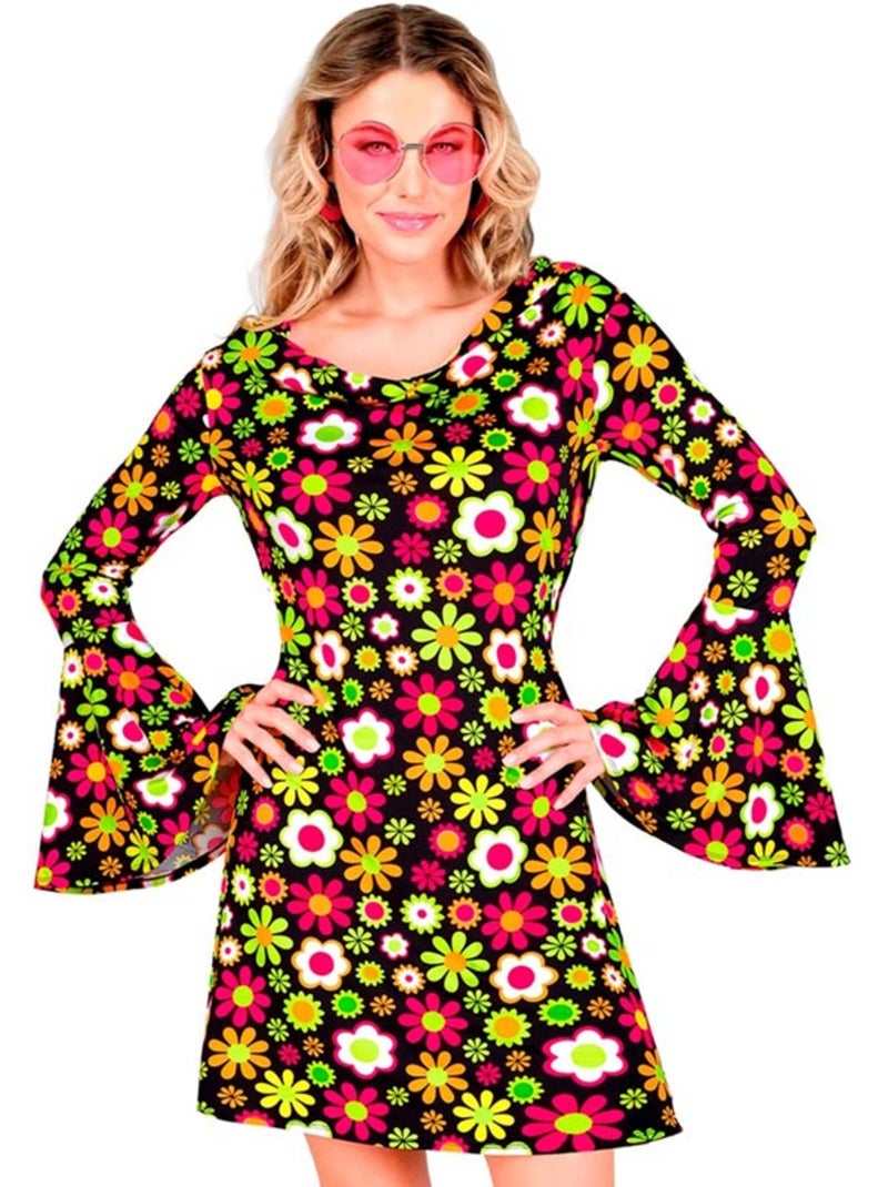 Costume hippie années 60 à fleurs sombres Multicolore - Kiabi