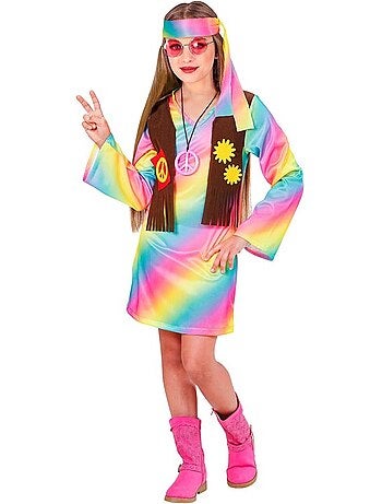 Costume hippie arc-en-ciel