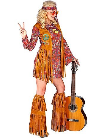 Costume hippie avec couvre-bottes et franges
