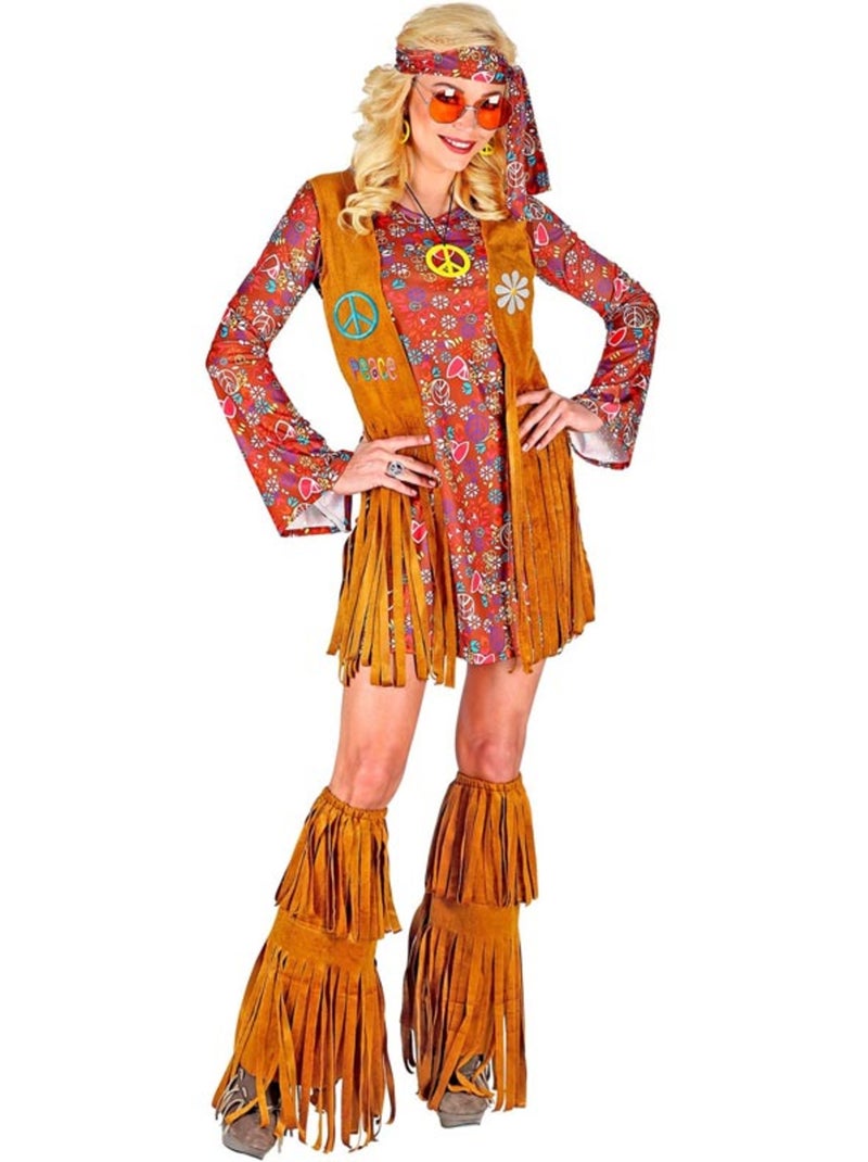 Costume hippie avec couvre-bottes et franges Multicolore - Kiabi