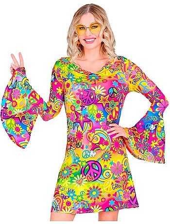 Costume hippie des années 60 : Paix et Amour