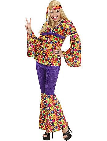 Costume hippie en velours cloche
