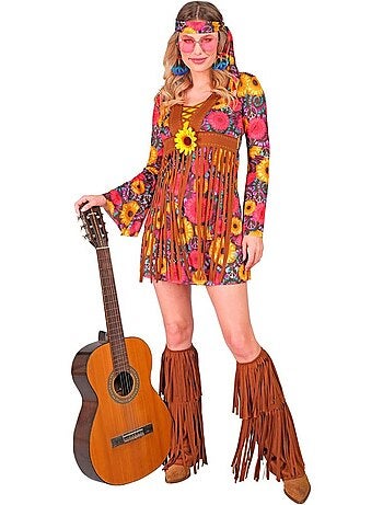 Costume hippie fleuri à franges
