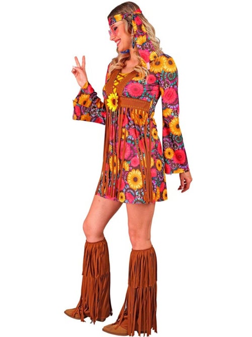 Costume hippie fleuri à franges - Kiabi