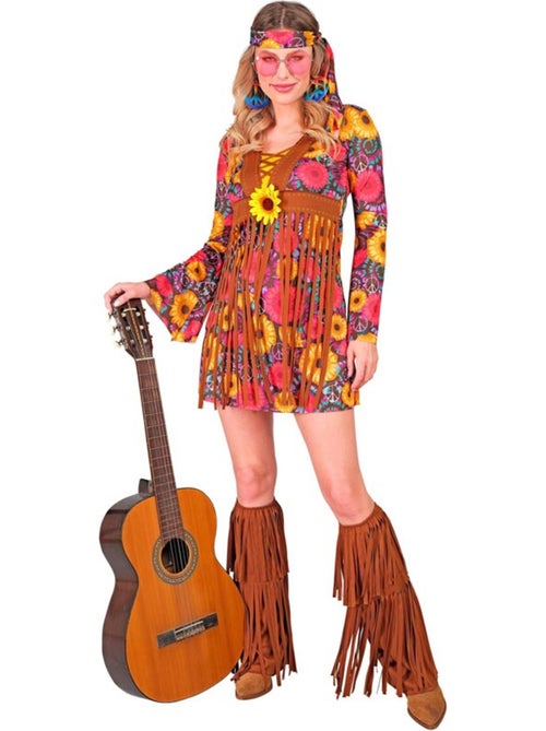 Costume hippie fleuri à franges - Kiabi