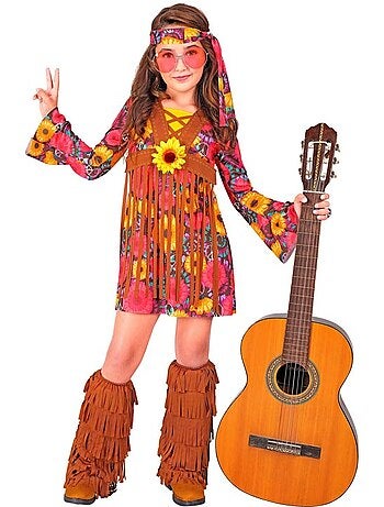 Costume hippie fleuri à franges