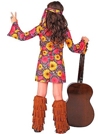 Costume hippie fleuri à franges