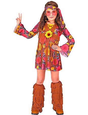 Costume hippie fleuri à franges