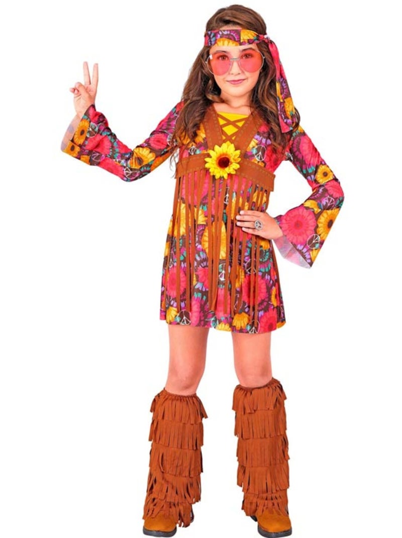 Costume hippie fleuri à franges Multicolore - Kiabi