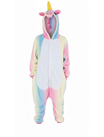 Costume kigurumi licorne arc en ciel 7-9 ans