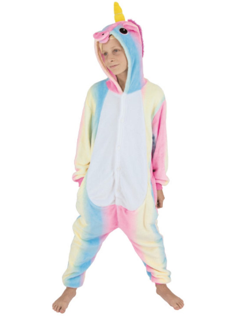 Costume kigurumi licorne arc en ciel  7-9 ans Bleu - Kiabi