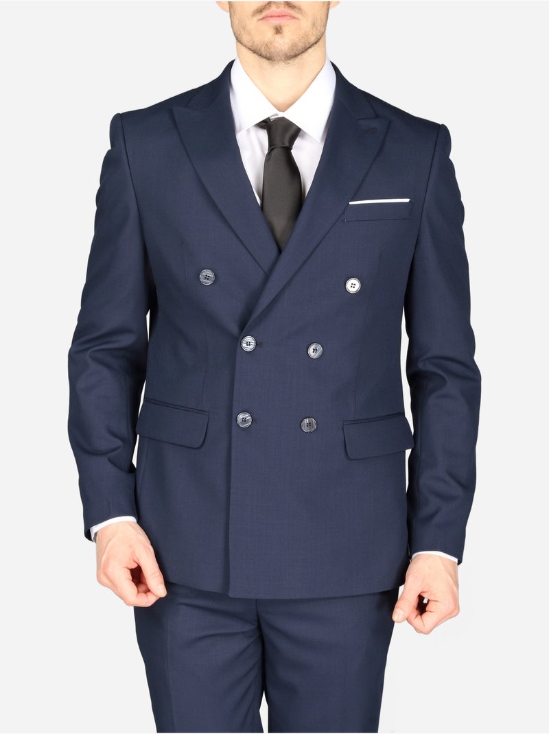 Costume london croisé 2 pièces - Leader Mode Bleu foncé - Kiabi