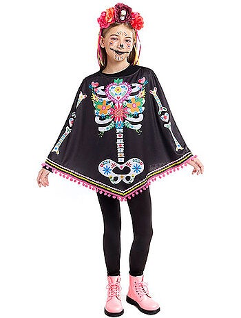 Costume ou poncho de squelette de Catrina