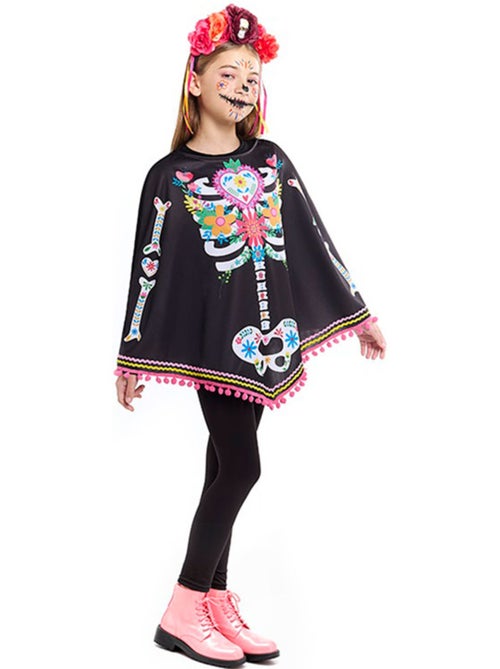 Costume ou poncho de squelette de Catrina - Kiabi