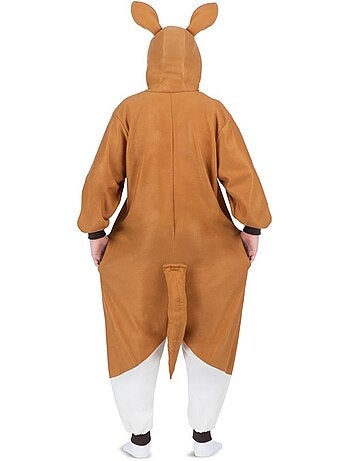 Costume ou pyjama kangourou avec capuche en peluche