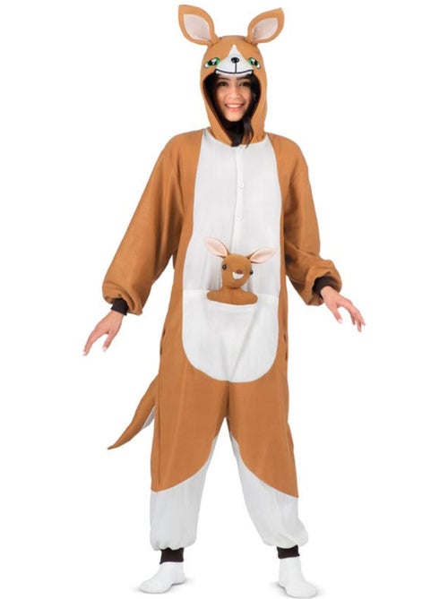 Costume ou pyjama kangourou avec capuche en peluche - Kiabi