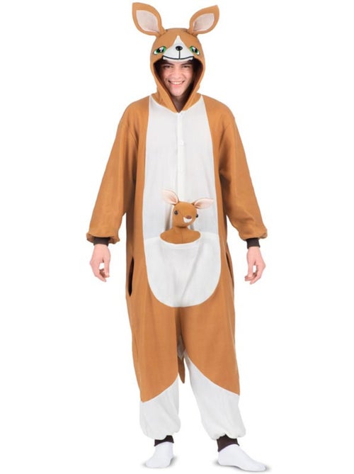 Costume ou pyjama kangourou avec capuche en peluche - Kiabi