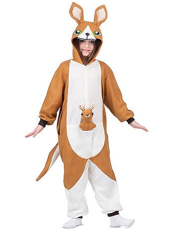 Costume ou pyjama kangourou avec capuche et peluche