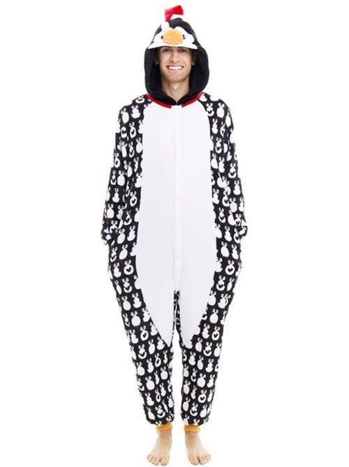 Costume ou pyjama pingouin de Noël avec capuche - Kiabi Costume ou pyjama pingouin de Noël avec capuche - Kiabi