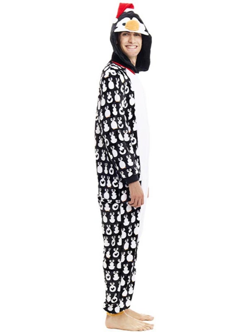Costume ou pyjama pingouin de Noël avec capuche Multicolore - Kiabi