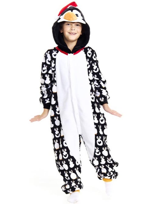 Costume ou pyjama pingouin de Noël avec capuche - Kiabi