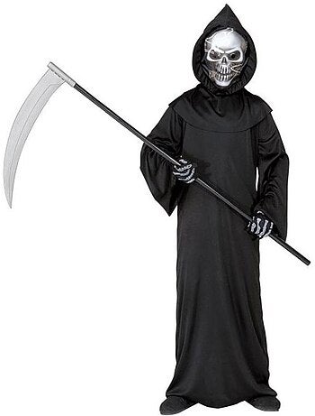 Costume ou robe de mort avec masque holographique