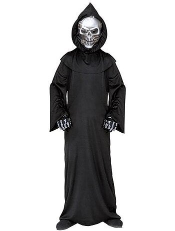 Costume ou robe de mort avec masque holographique