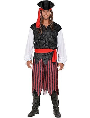 Costume rayé de pirate des Caraïbes