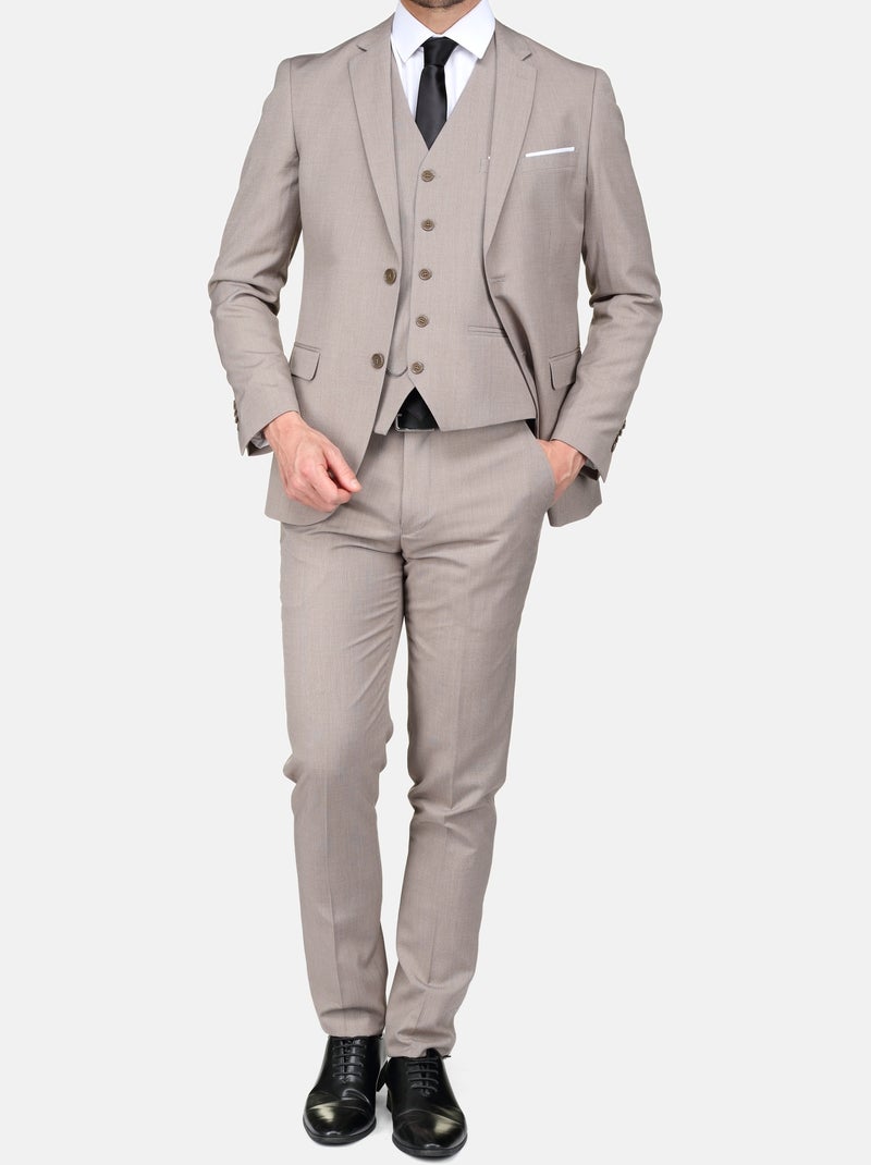 Costume trois pièces Taupe - Kiabi