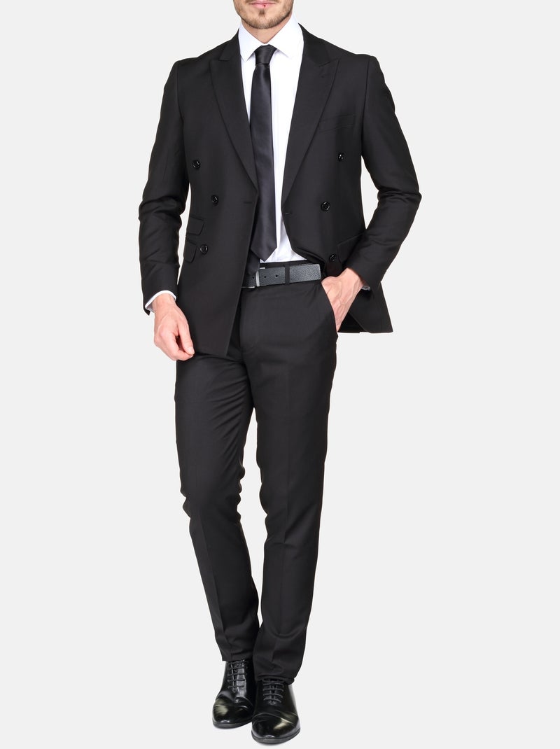 Costume uni deux pièces Noir - Kiabi