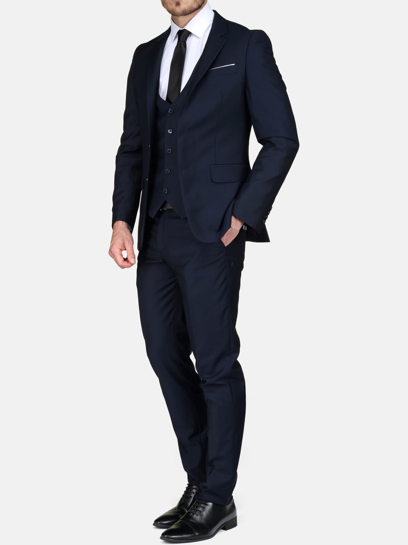 Costume uni trois pièces Bleu - Kiabi